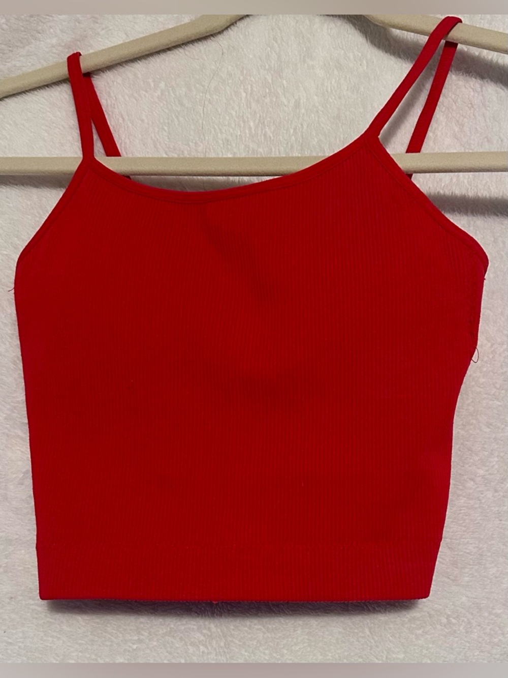Zenana Outfitters Bright Red Ribbed Cami L/XL NWOT